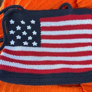 Crochet American Flag Purse